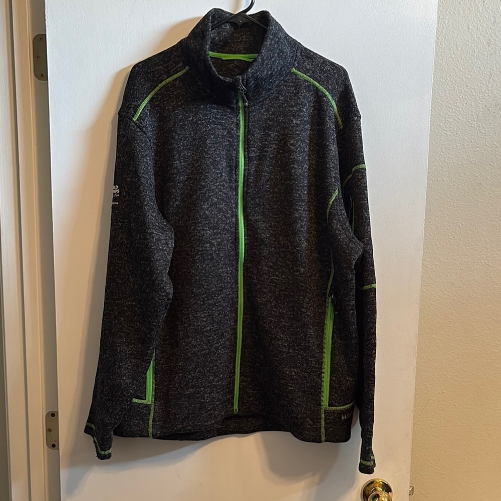 Men's Lightweight Jacket - Black with Green Accents